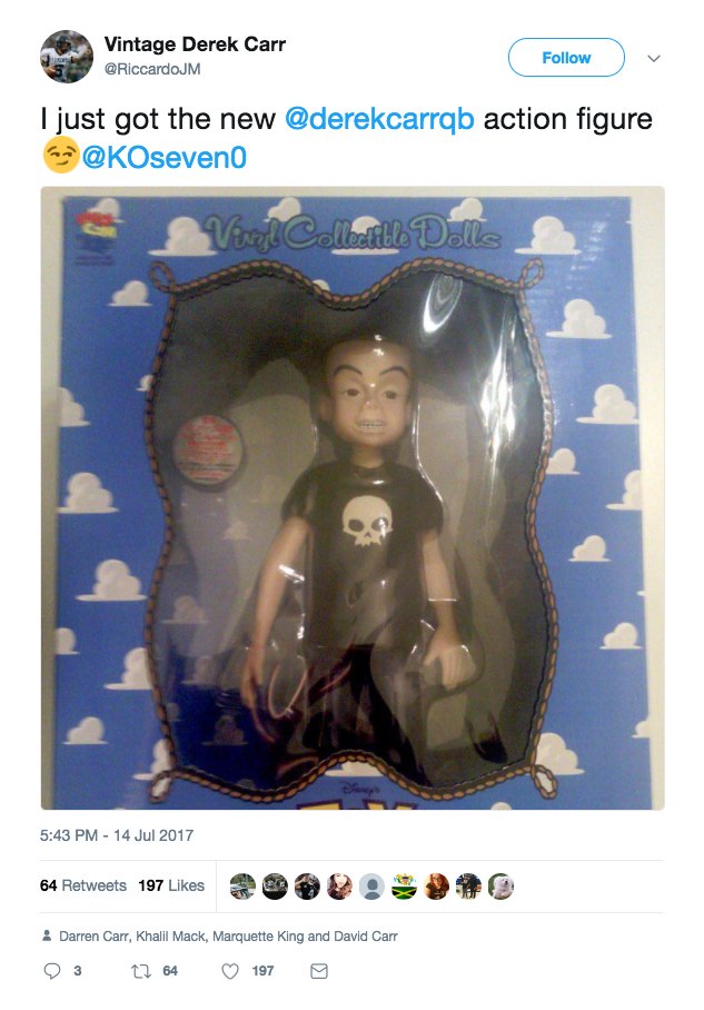 Derek Carr Totally Looks Like Sid From Toy Story Though Thescore Scoopnest