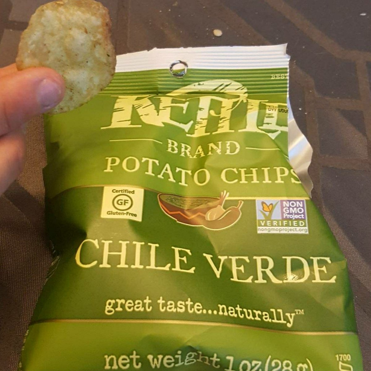 Superman1360's tweet image. #GentsVoxBox &amp;amp; #complimentary @influenster Spice up your next BBQ with these Kettle Chile Verde chips!  crunch meets spicy.  #chiptest #free