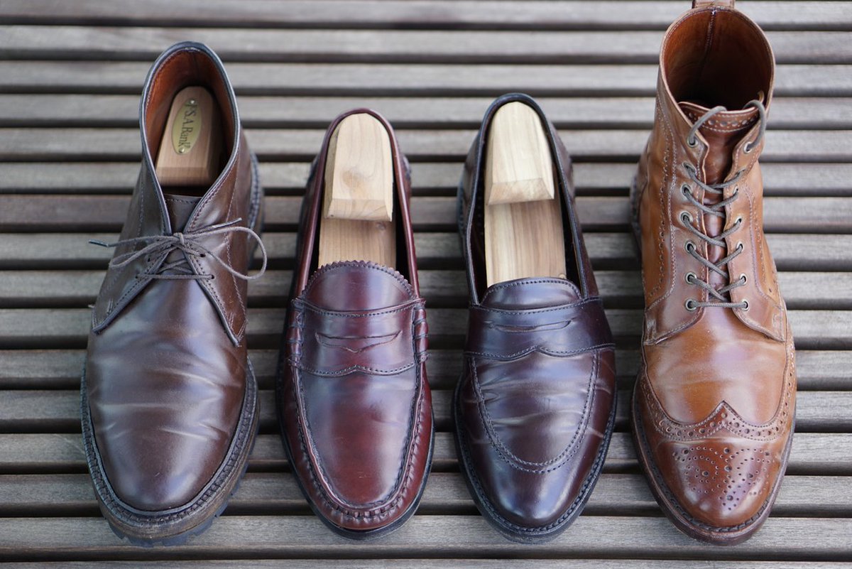 StyleWithJosh's tweet image. Part of my #cordovan collection.  There was a time when all I bought was shell... #shellcordovan #horween #allenedmonds #color8