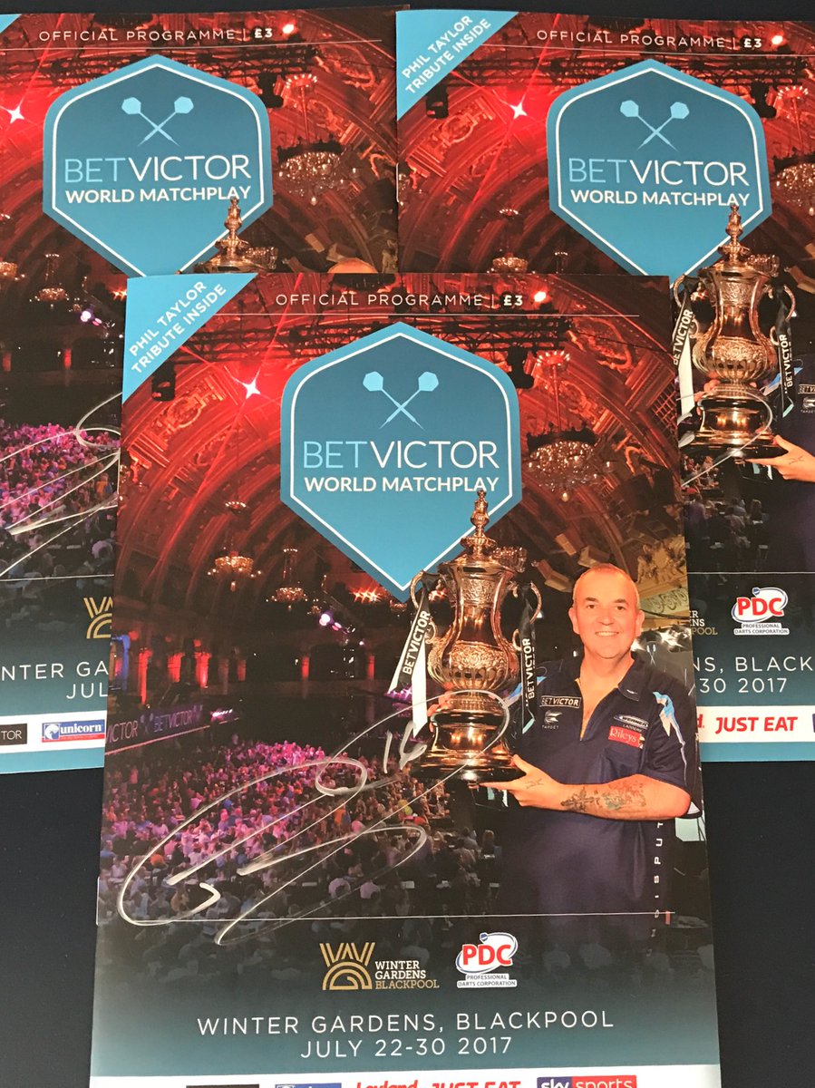 OfficialPDC's tweet image. #COMPETITION! To win one of three signed @PhilTaylor programmes from his final ever World Matchplay, simply retweet this! #RTtoWin