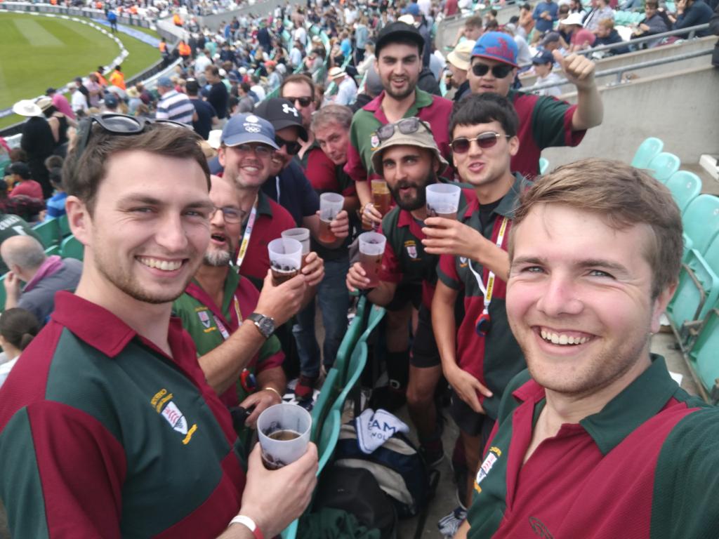 ctvhc's tweet photo. Represent at the cricket! Got a full 11 at The Oval ready for South Africa #engvsa #talcmyballs https://t.co/hjYyNrpAde