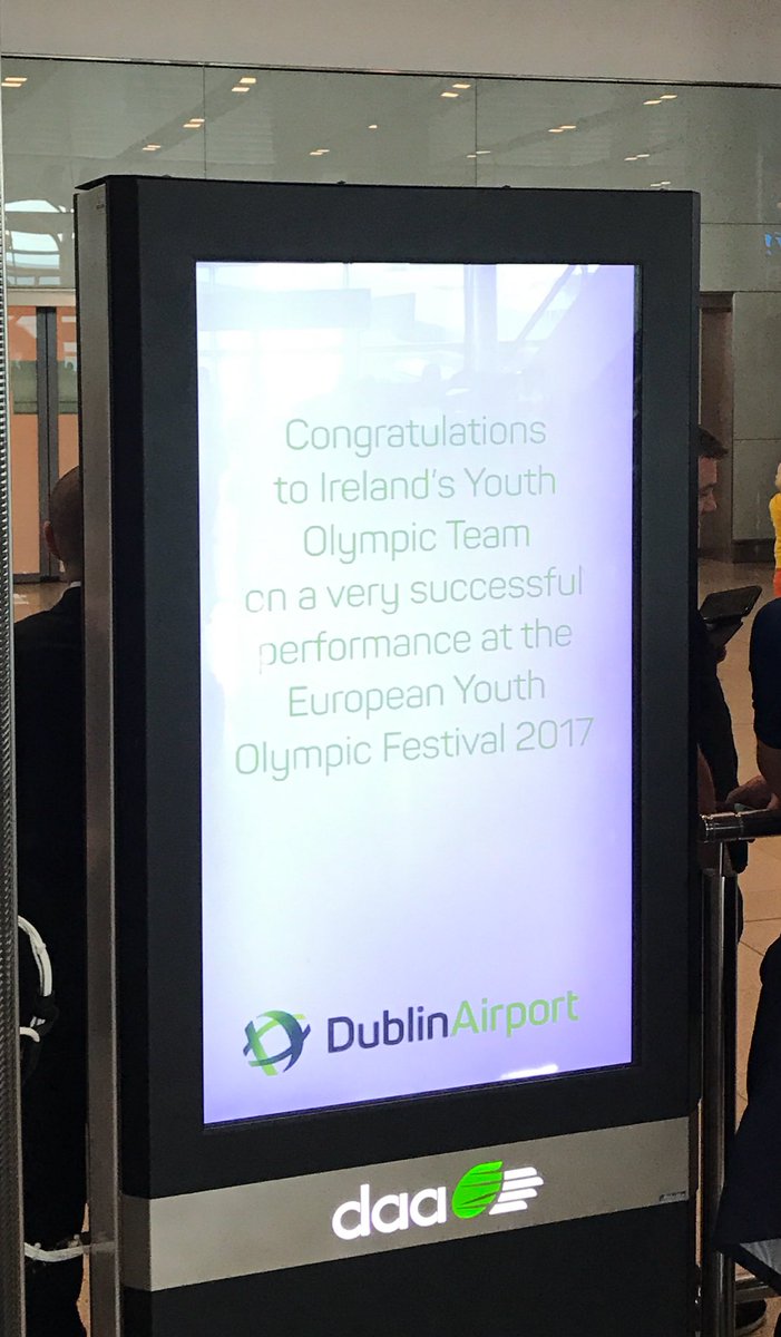teamtsccoach's tweet photo. Nice Touch @DublinAirport as @olympiccouncil returns from @gyor2017 #appreciated #thoughtful https://t.co/aiDZ3Rh9Tm