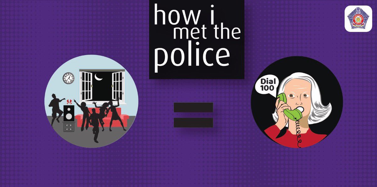 MumbaiPolice's tweet photo. Was engrossed in my late night party , didn't realise it didn't please my next door aunty #HowIMetThePolice #StopNoisePollution https://t.co/MvYYWYRrzW