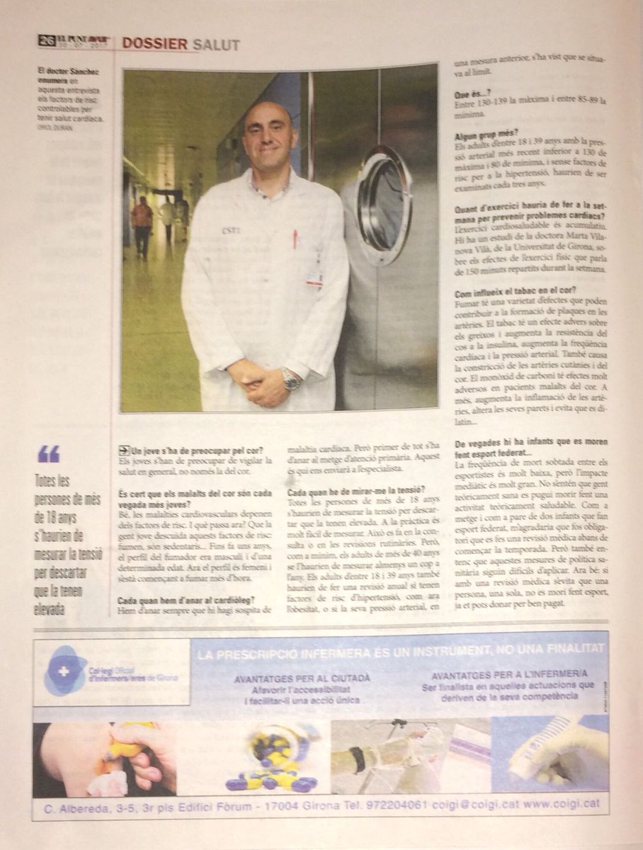 Entrevista @elpuntavui @cardioantonio @CSTerrassa #salutcardiovascular @catcardio @catcardiocamfic