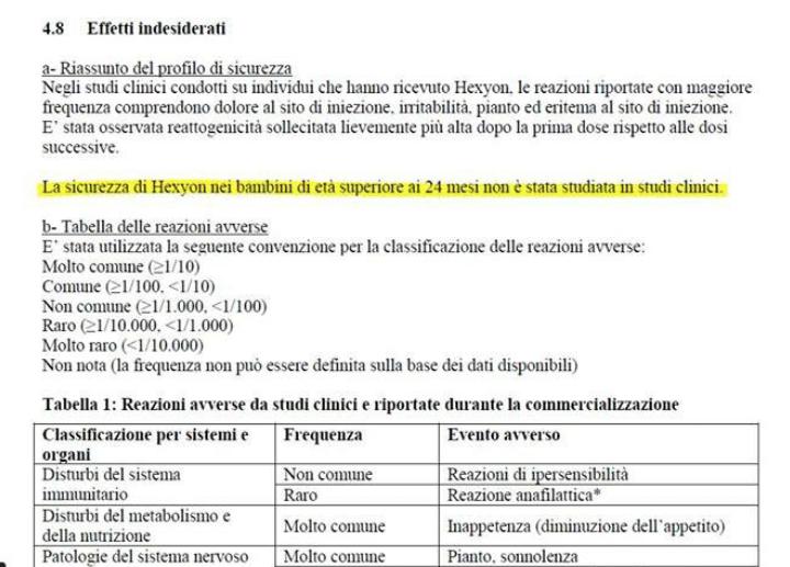 Silviuz8's tweet photo. Bugiardino aifa su hexyon prima del ritocchino #noobbligovaccinale https://t.co/UuoAKAdV4x
