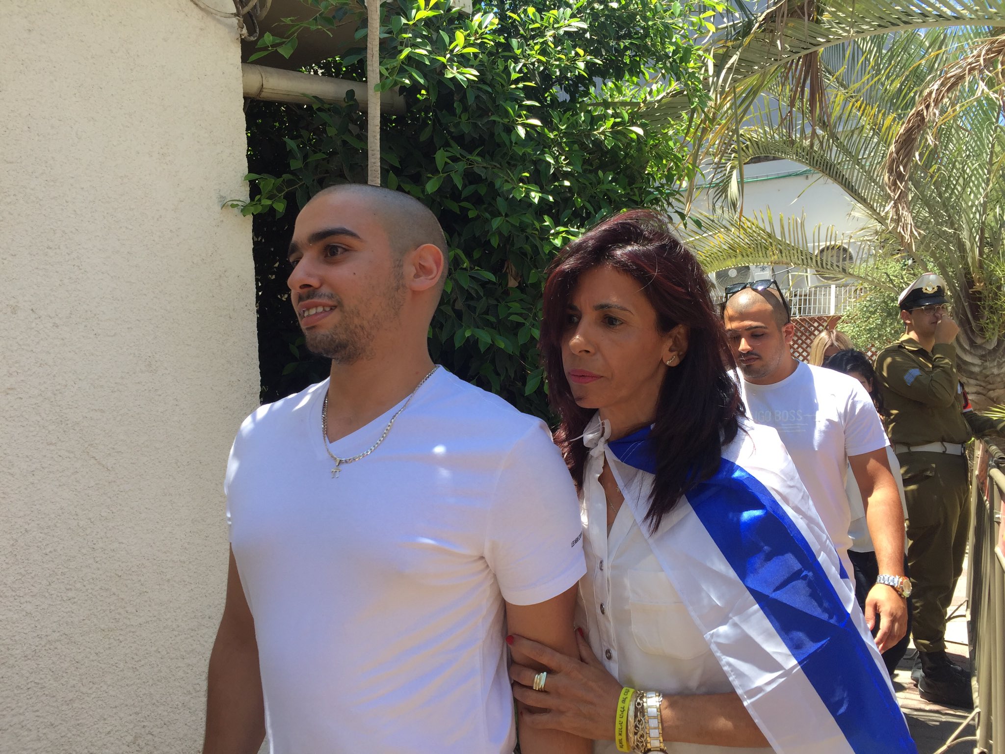Anna Ahronheim on Twitter "ElorAzaria with his mother heading into