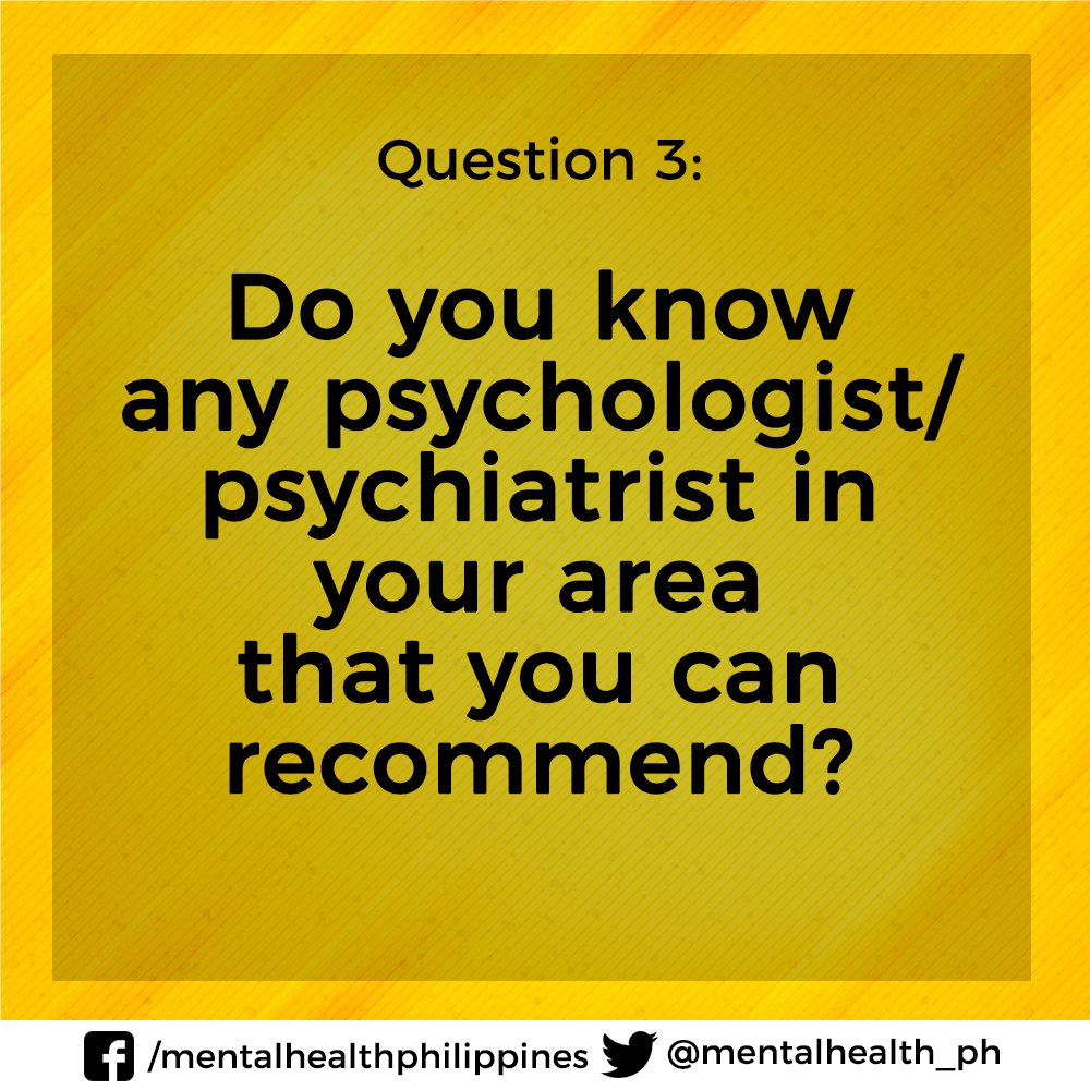 MentalHealthPH on Twitter "For our last question, Q3. Do you know any