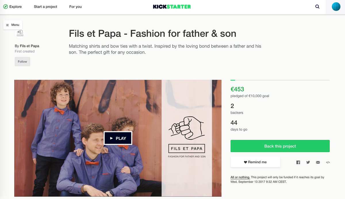 FilsetPapa's tweet photo. We just launched our @kickstarter campaign! sooo EXCITED! #fashion #fatherandson #matchingoutfits #twinning #startup #crowdfunding #cutekids https://t.co/7YP6jatde2