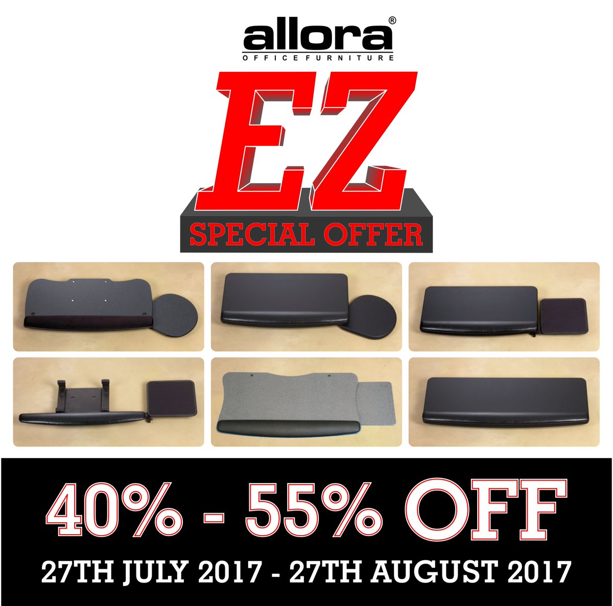 alloraoffice's tweet photo. Get discounts between 40-55% from 27th July-27th August from all EZ Office accessories #discounts #promotion #alloraofficefurniture https://t.co/7mJ7j7v1LC