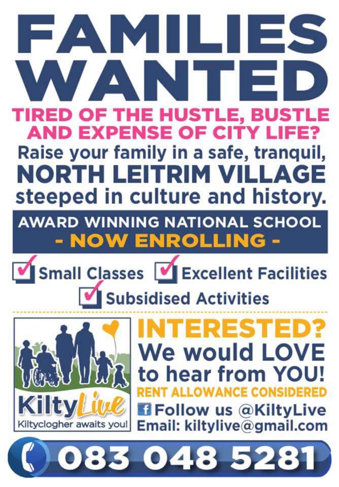 leitrimdevco's tweet photo. Kiltyclogher in #Leitrim seeking families to move to the area. Active citizens. #communitydevelopment https://t.co/Z4vyTRyA9l