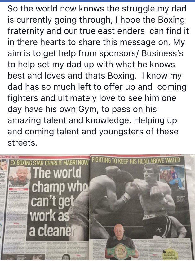 CharlieMagri's tweet photo. Please could all my Boxing world please share @MagriSports https://t.co/1vFm5zBzWK