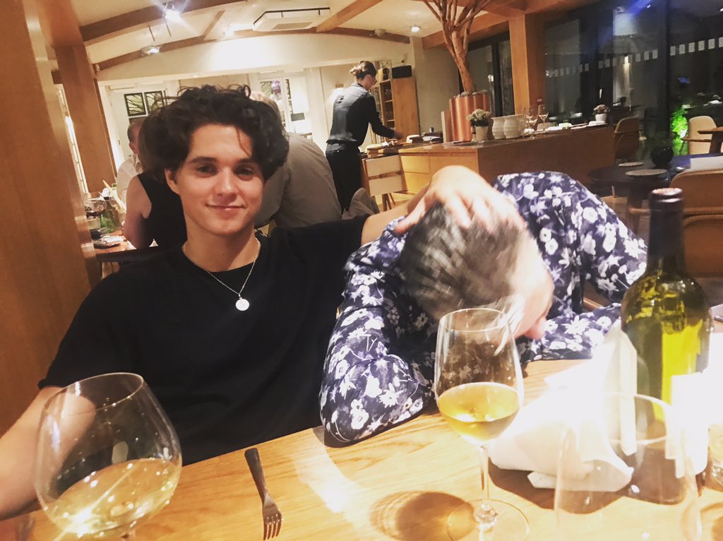 TheVampsBrad's tweet photo. When you do a wine tasting course with your dad and he can't hack it. https://t.co/9e3fv8eFsn