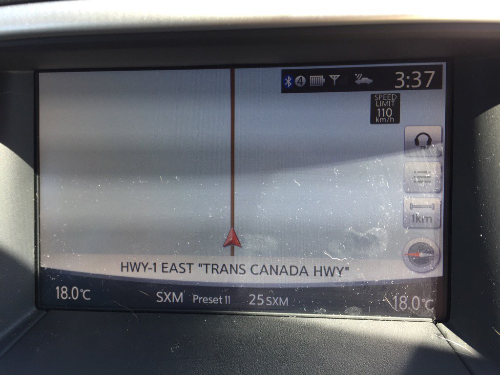 bedrigz's tweet photo. Driving through #Saskatchewan. Even my GPS is bored #nothingformiles https://t.co/HCieMfcu0S