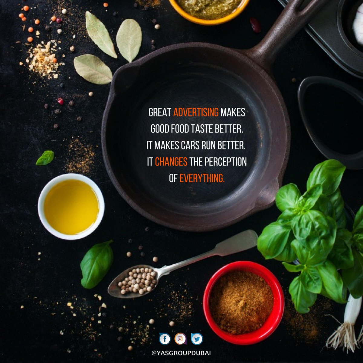 yasgroupdubai's tweet photo. Great advertising makes good food taste better. It makes cars run better. It changes the perception of everything.
#YASMedia #InYASWeSayYes https://t.co/T8MZg1pQVQ