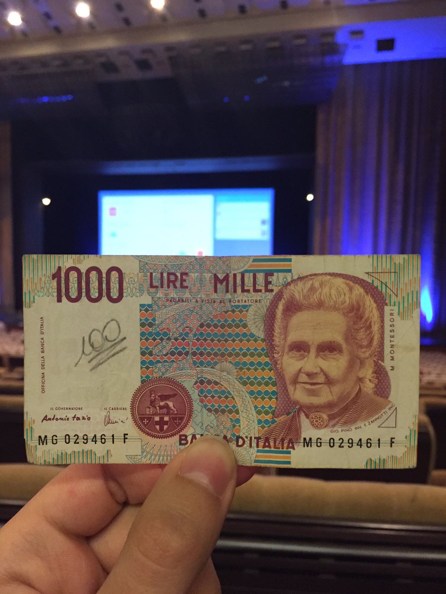Maria Montessori on this old Italian bank note 😻 #IMCPrague