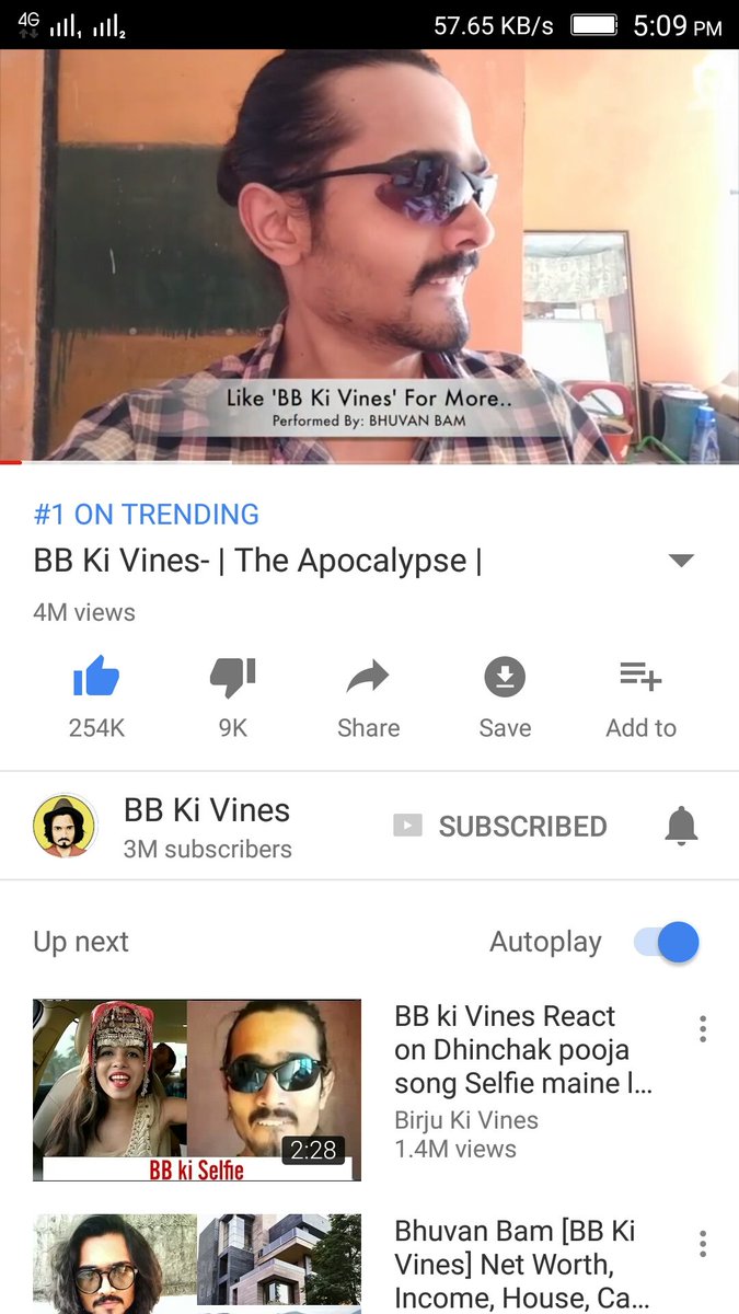 Aadi_0542's tweet photo. "The Apocalypse" is trending on #1 with 4M+ views.. BB rocks as always. Watch here: https://t.co/sszI35bXOW @Bhuvan_Bam https://t.co/nqZqAn3qsz