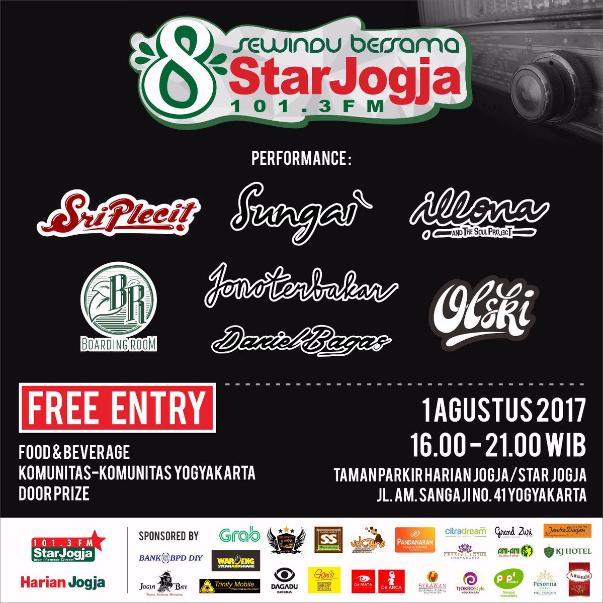 starjogja's tweet photo. 1/8/2017 16:00 di Halaman Radio Star Jogja #SewinduStarJogja Menampilkan: @boardingroom @Illona_A &amp; @SungaiYk https://t.co/3uEs0PLsGB