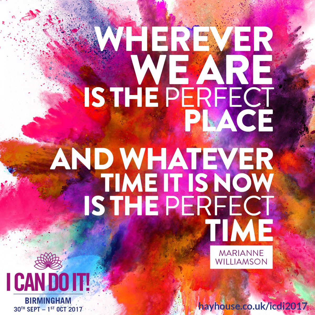 HayHouseUK's tweet image. Join @marwilliamson #ICanDoIt in Birmingham this September! Early bird tickets on sale now: hayhouse.co.uk/i-can-do-it-20…