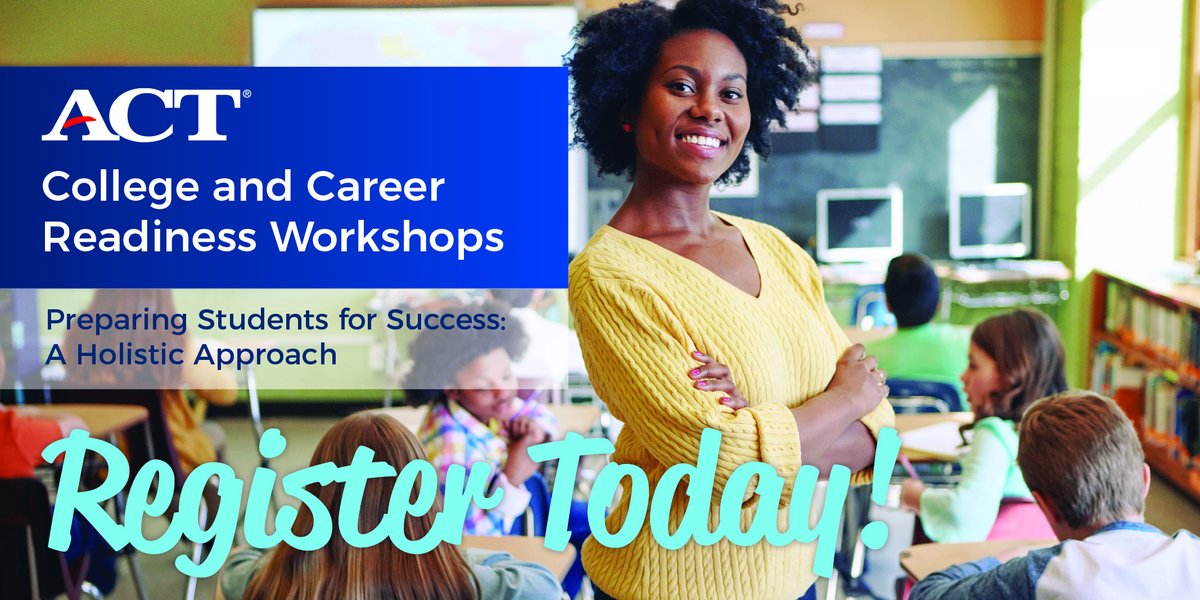 ACT's tweet photo. Sign up for an ACT CCRW to learn how our assessments work together to create a holistic view of students’ progress https://t.co/JDauNigHev https://t.co/uMqugct9R3