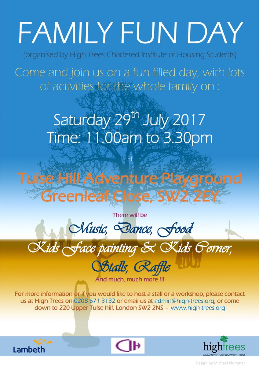 RoupellPark's tweet photo. Family Fun Day for all, at Tulse Hill Adventure Playground  tomorrow from 11.00am - 3.30pm! https://t.co/SSEJE078Mv
