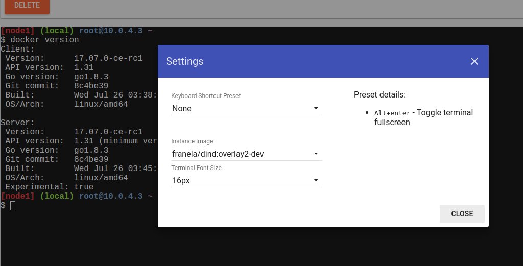 marcosnils's tweet image. Try docker 17.07-rc1 today in #PWD. Don't forget to select the "dind:overlay2-dev " version in the settings dialog. github.com/docker/docker-…