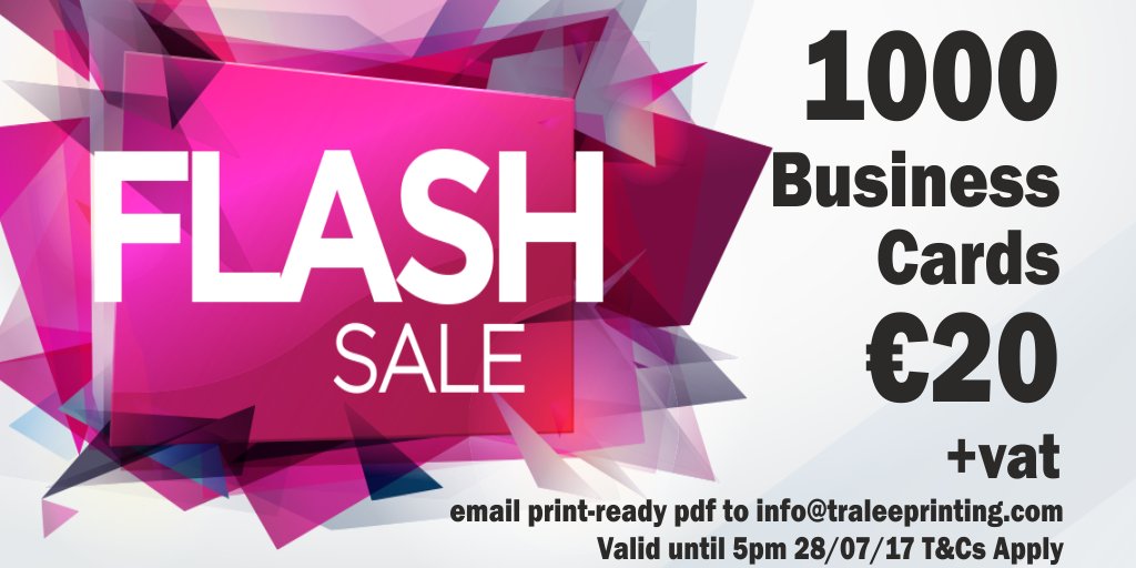 traleeprint's tweet photo. 1000 Business Cards €20+vat
email print-ready pdf to info@traleeprinting.com
Valid until 5pm 28/07/17 T&amp;Cs Apply https://t.co/AH7uams6cm