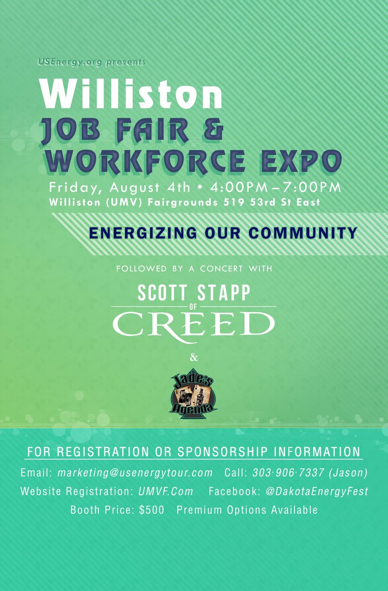 For those companies hiring in the #Bakken #WillistonBasin. We have several booth spots still available. #EnergizingOurCommunities