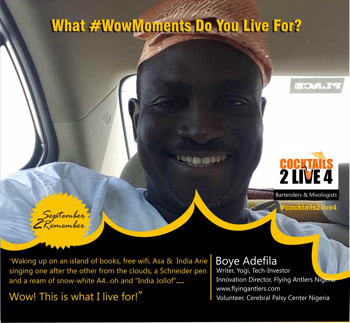 Cocktails2Live4's tweet photo. @BoyeAdefila also caught the #Wow bug! Check out his #Omg #Confessions on our IG page @cocktails2live4 #ThisIsWhatILive4 #Cocktails2live4 https://t.co/FULhVacd5D