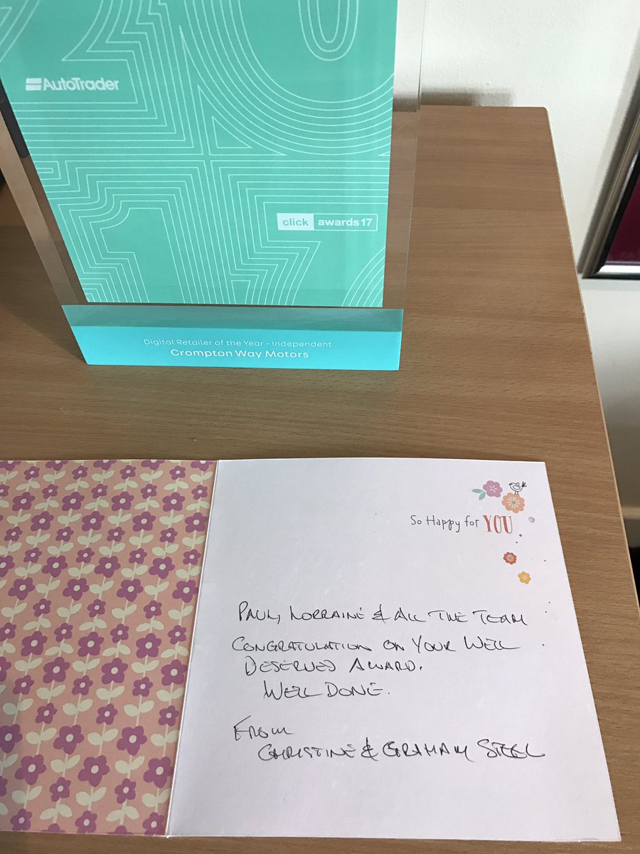 CWMMOTORS's tweet photo. Made our day when these arrived in the post ☺️ #Atclickawards #Autotrader #customerservice #happymotoring https://t.co/hX93MYX8fU
