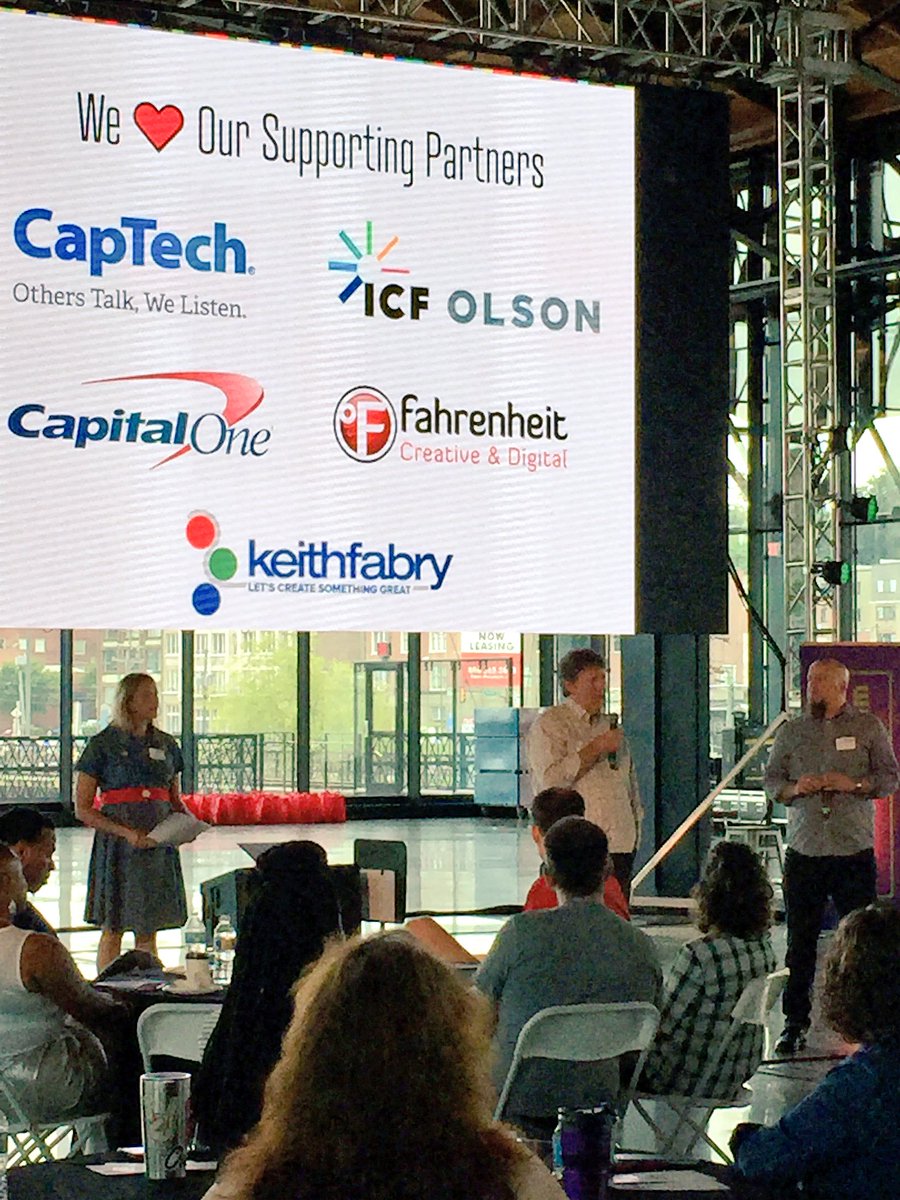 TheLacroix's tweet photo. @kevinjflores and @RalphCummins Representing @CapTechListens at #cmrva #creativemornings - topic #equality https://t.co/MsICx58dOR