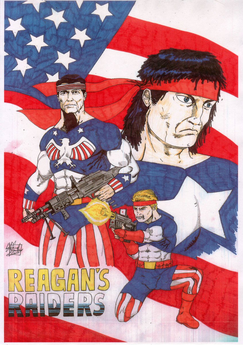 Dconway77's tweet photo. reagan s raiders I drew. @Big5Army https://t.co/LftG6TGrc8