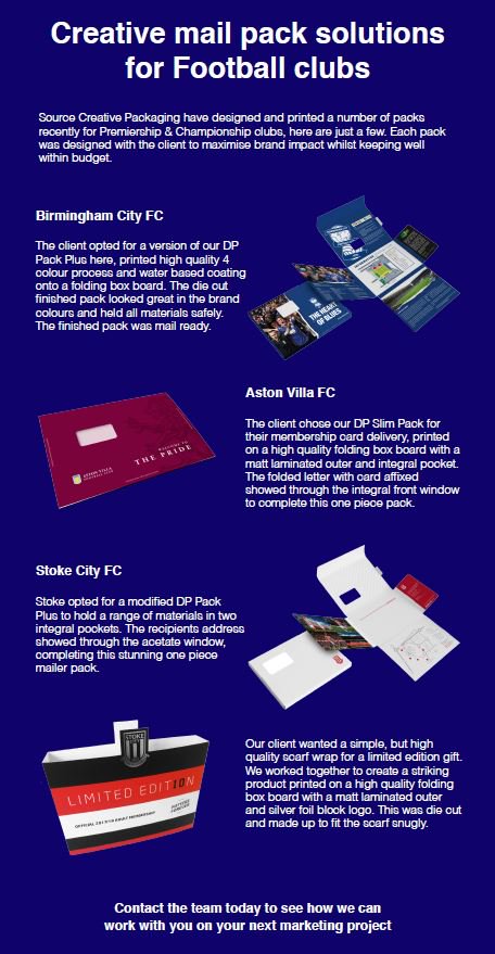 sourcecre4tive's tweet photo. @FulhamFC If you ever need any help with clever mail packs then please get in touch. We have a great range which can be adapted to your specification. https://t.co/TOUq7DX0HC