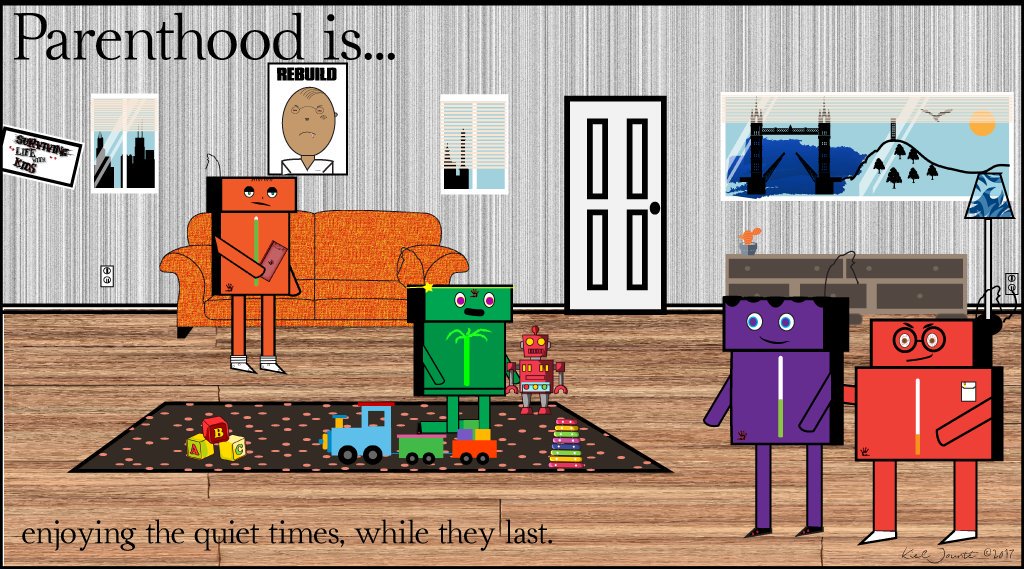 SurviveLifewKid's tweet photo. Parenthood is... Enjoying the quiet times while they last. 
All new every Saturday 
Sign up to get yours
#parenting #webcomics https://t.co/d7O5ksSZjX
