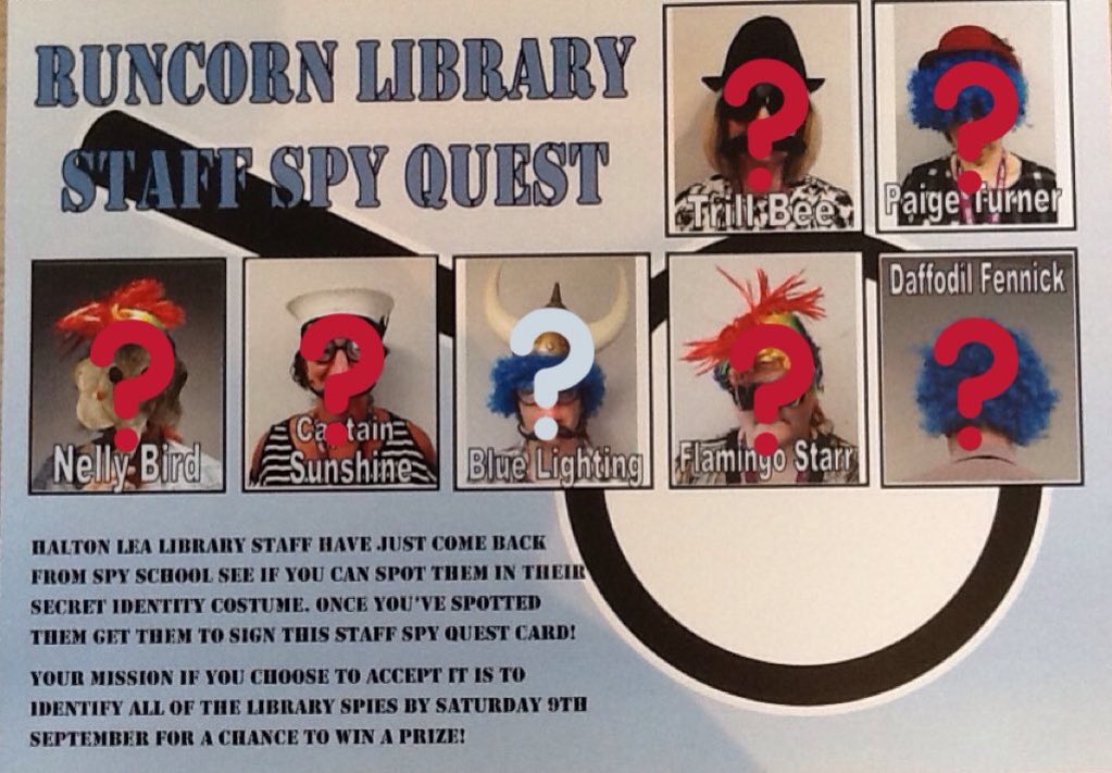 HaltonLibraries's tweet photo. This is top secret ...Runcorn Library staff have just graduated spy school!!
Join us for #haltonlibraries Staff Spy quest this summer! RT https://t.co/mufhkyiTFc