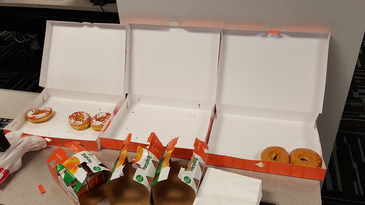 MrLandisMath's tweet image. The tradition continues: donut Friday at @CSUOHIO @techcorps_org Cyber Security camp #CodewithTC