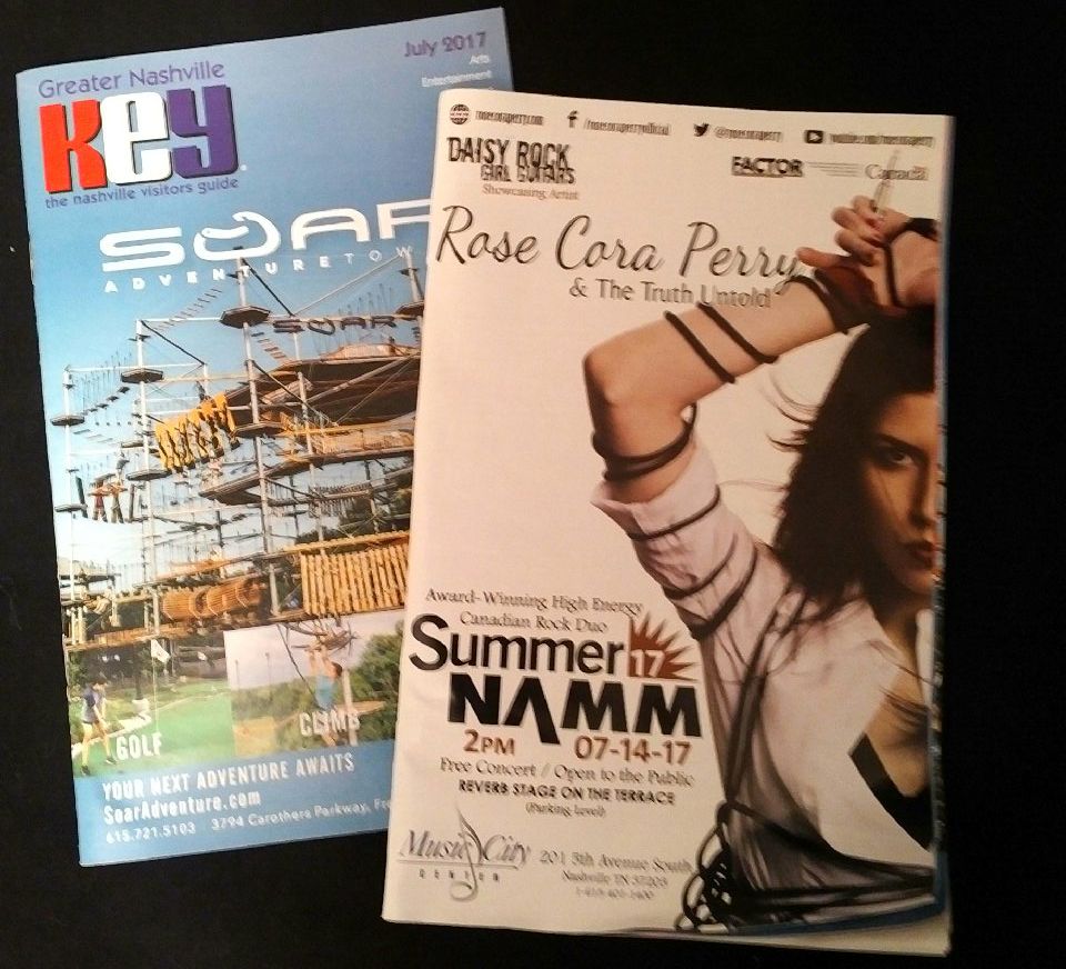 rosecoraperry's tweet photo. #FridayFeeling We could get used 2 seeing our #band name in print! A HUGE thx 2 #Nashville #KeyMagazine for including our #SummerNAMM poster https://t.co/a5bMrXM9jh