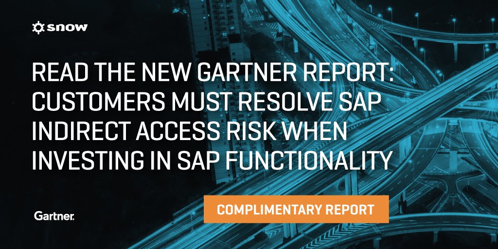 SnowSoftware's tweet photo. Unbudgeted costs are higher than ever. Reduce #SAPIndirectAccess before audit activity increases. #Gartner report: https://t.co/RBsIxT16oL https://t.co/A9M0uRKK0O