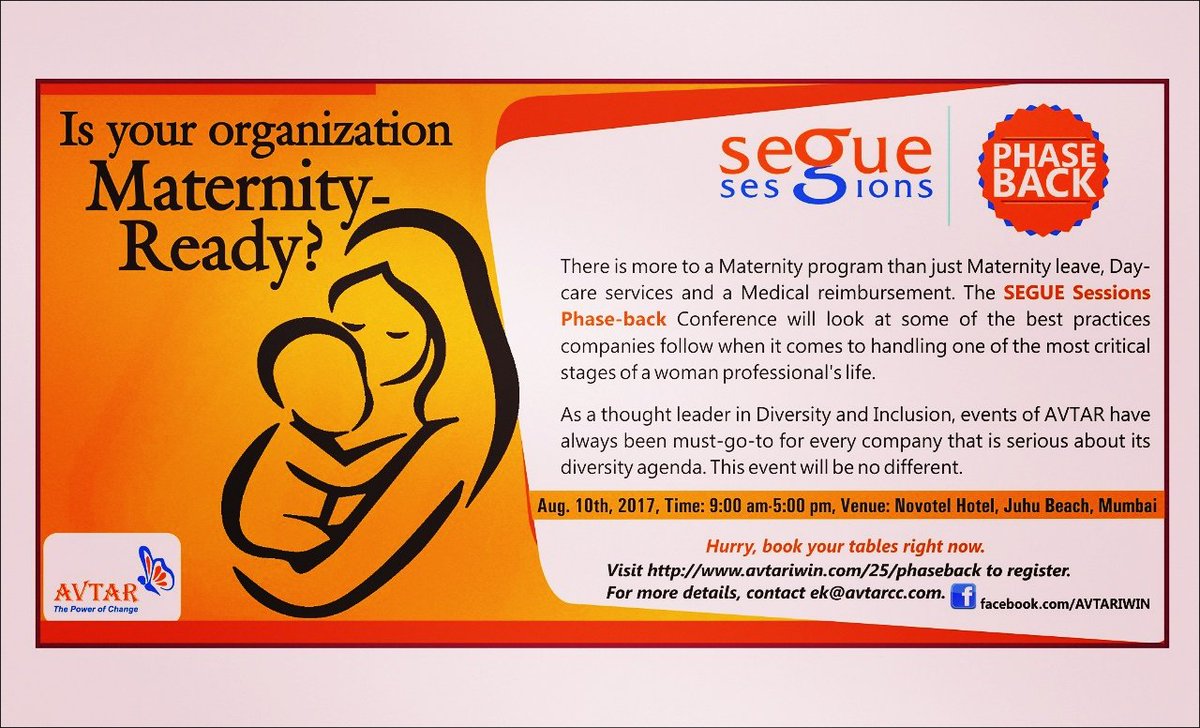 SaundaryaR's tweet photo. Maternity & the #IndianWomenProfessional. In the spotlight - at #SEGUESessions #PHASEBACK @Mumbai #BeThere! https://t.co/h2EtG9z1iL