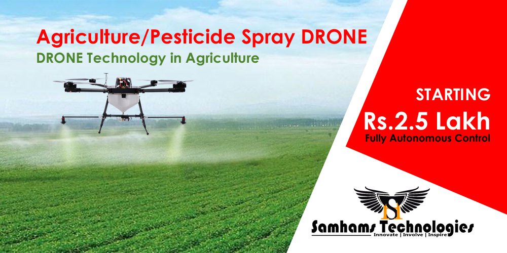 samhamstech's tweet photo. Get #Agriculture/ #Pesticides #Spraying #DRONE @ Rs.2.5L/5litres
https://t.co/ODDoUgNQLq https://t.co/mbtAOFn93B