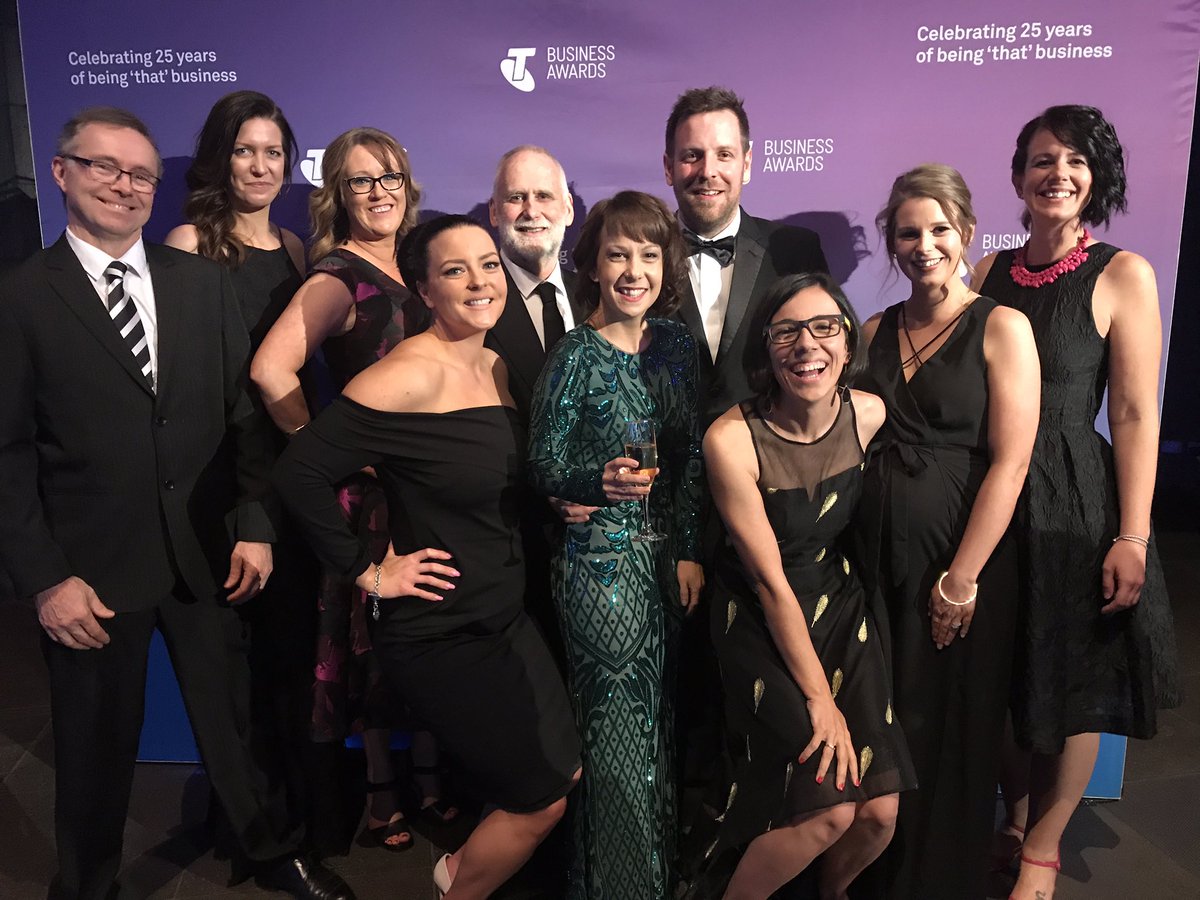 thebakili's tweet photo. It's all about THOSE Victorian businesses tonight at #TelstraBizAwards 🎉 @ArloandCo https://t.co/03HzH4JHLt