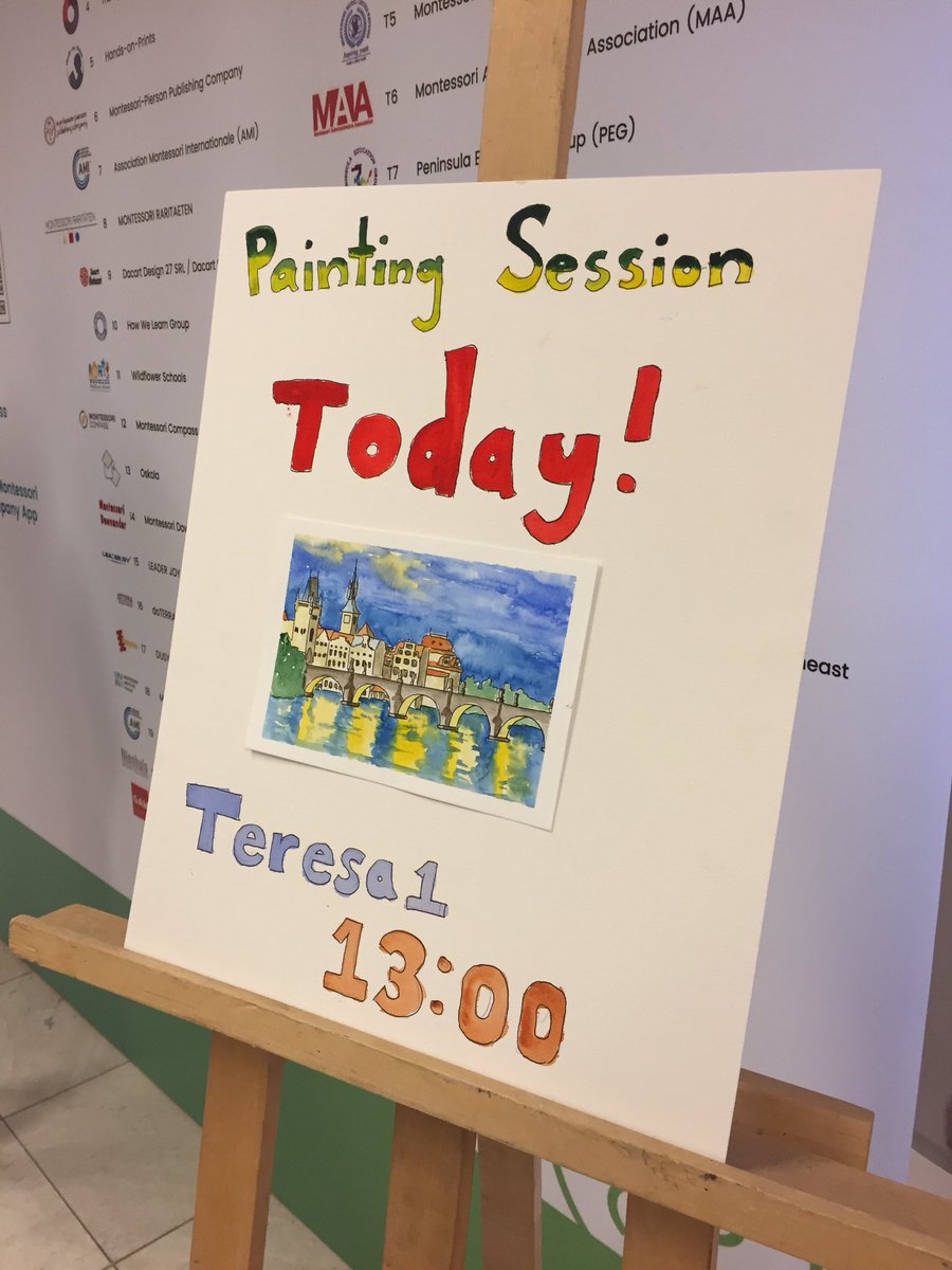 Everything's set up for our painting session! Join us at 1pm at Terrace 1 #IMCPrague 🎨