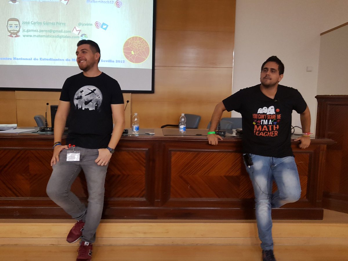 GrupoNetMates's tweet photo. @JcVirin y @AlbertitoCB han impartido una emocionante conferencia sobre la docencia en matemáticas en el @ENEMSevilla #NetMates https://t.co/AidNpn5YrJ