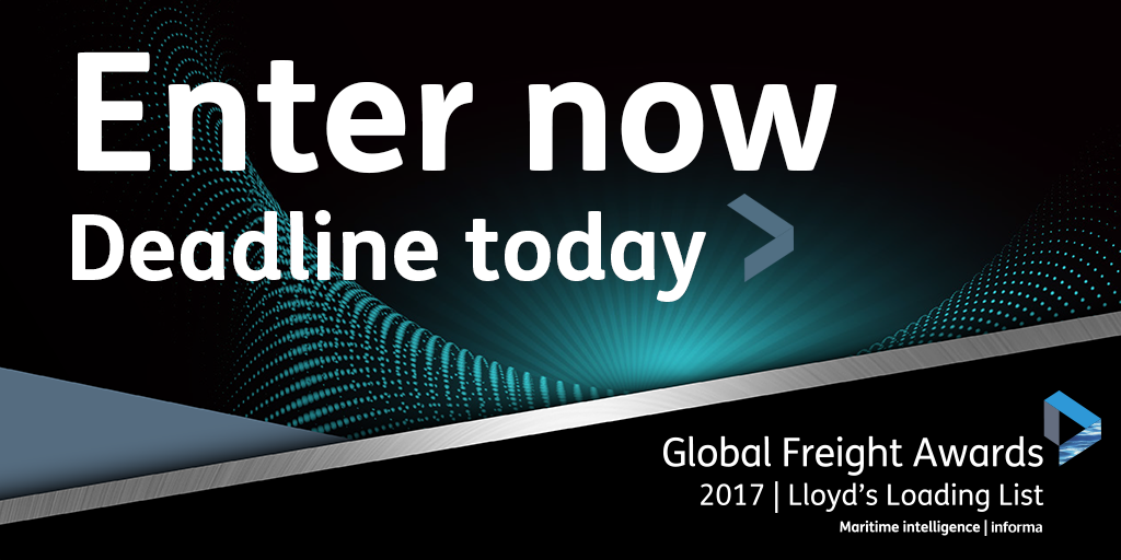 lloydsloading's tweet image. It's deadline day. Finish up those entries, click submit and win yourself a 2017 Global Freight Award - Click here: bit.ly/2vOVhX3