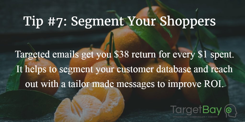 TargetBay's tweet photo. Find more #tips to improve your #eCommerce #sales in  https://t.co/Vtvyq1gM6b. #targetBay #Personalized #emailmarketing https://t.co/NSWVW4QpHG