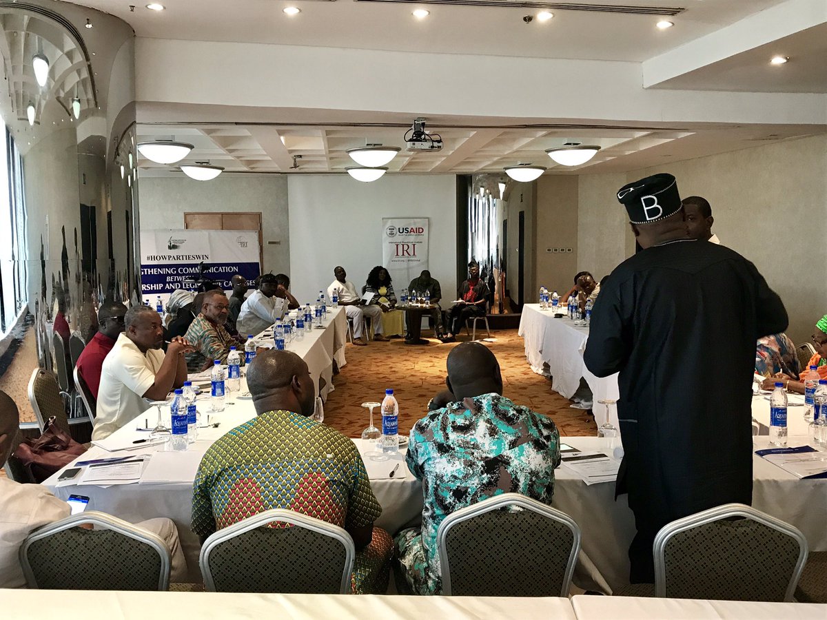sentellbarnes's tweet photo. Day2 of #HowPartiesWin workshop to strengthen #communication b/w #politicalparties & elected officials @IRIglobal @IRI_Africa @USAIDNigeria https://t.co/cJj9Rlle1f
