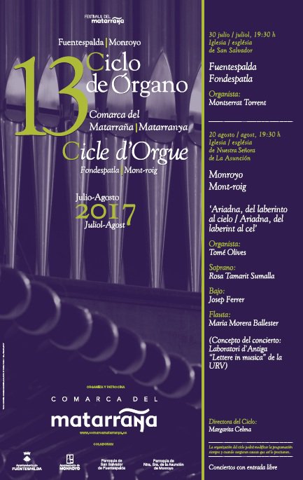 somosMatarranya's tweet photo. 13 Ciclo de Órgano 'Comarca del Matarraña #MatarranYA.
30 de julio en Fuentespalda a las 19:30 h
https://t.co/oHkQl12kNC https://t.co/drb9BlYUkD