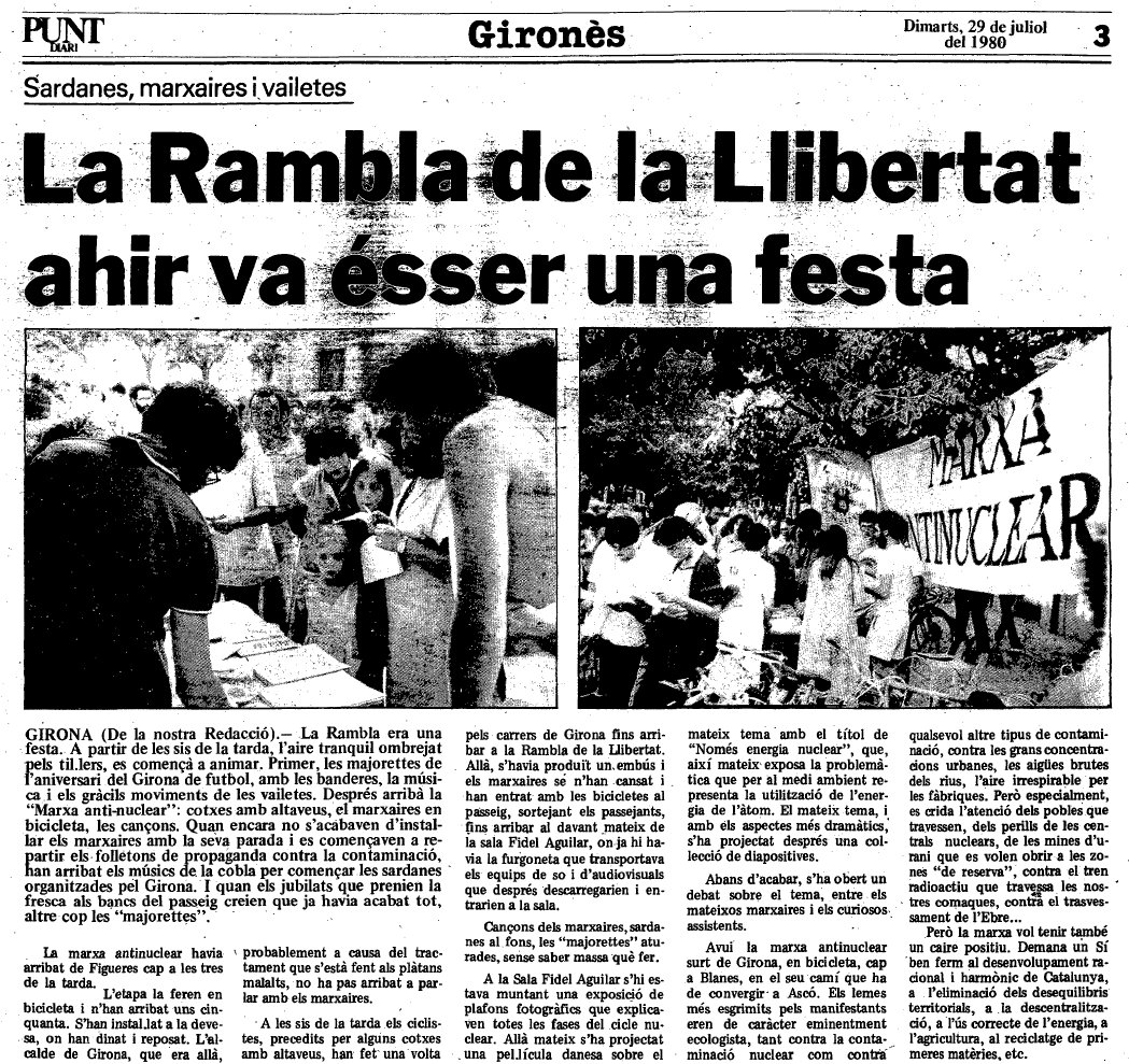 arxiu_gi's tweet photo. #taldiacomavui 1980 la Marxa Antinuclear arribà a Girona des de Figueres en el seu camí cap Ascó
AMGi-CRDI en línia https://t.co/9WAgwfyd3C https://t.co/1YsMO1aW2L