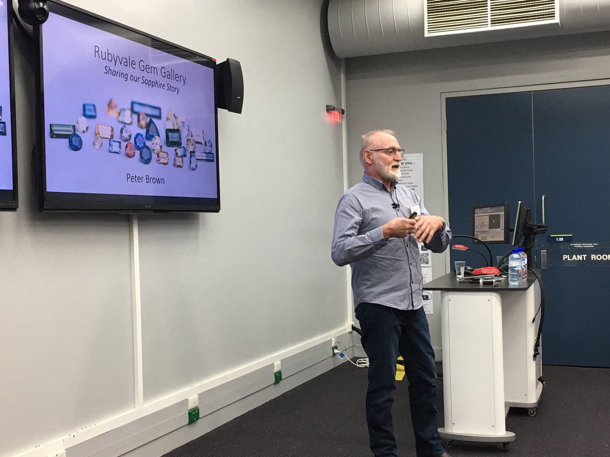 Scott_B_Mason's tweet photo. .Our very own local Peter Brown presents on the history and economy of sapphire mining @CHRCouncil @CQUni https://t.co/8bn3VqGHai
