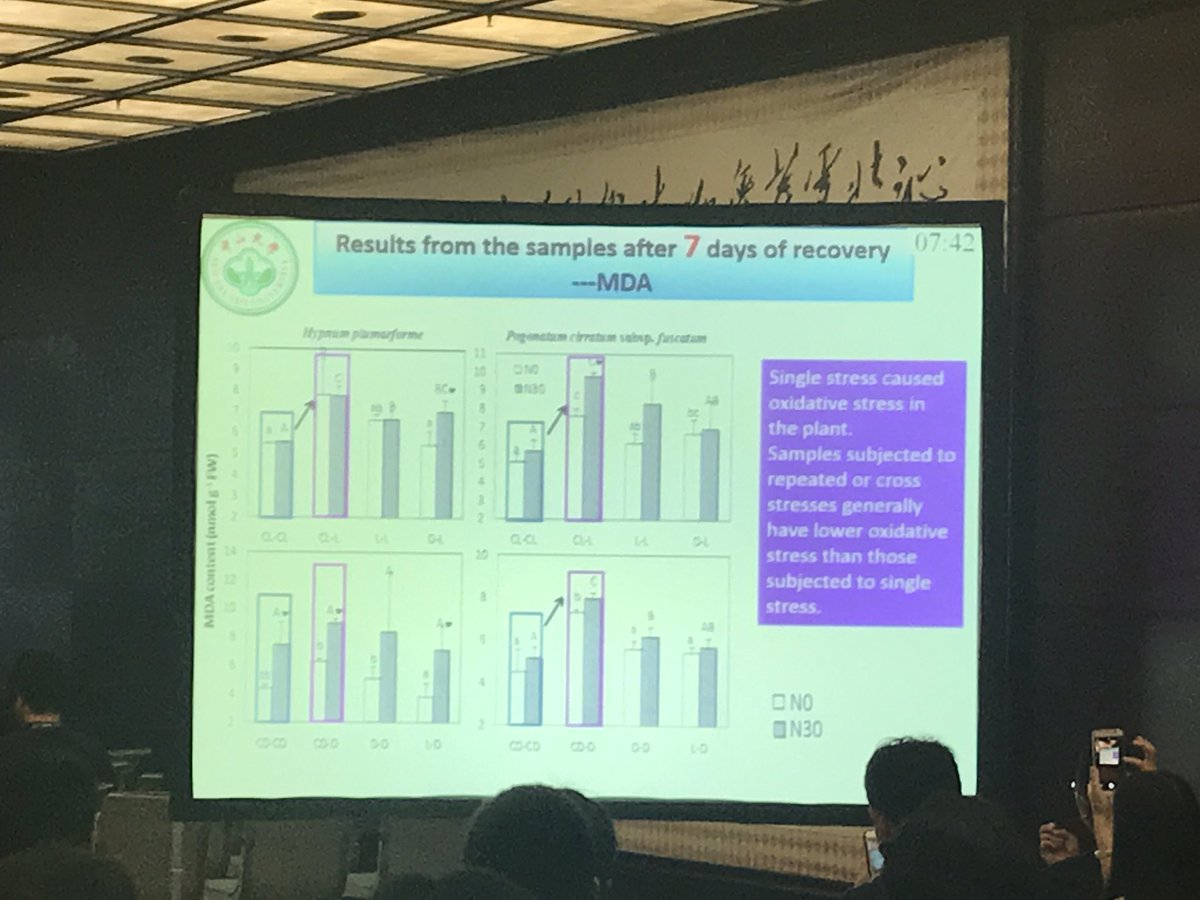bierbryo's tweet photo. Liu: mosses remember stress. They're more tolerant when they're stressed the second time #IBC2017 #likeAmoss https://t.co/eGpgjM9QyZ