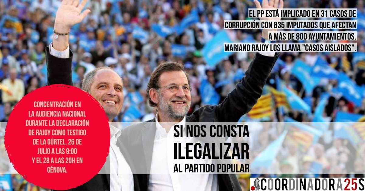 835 imputados y más de 800 ayuntamientos pringados en corrupción. ¿Casos aislados, RAJOY? #MarianoCorleoneDimision